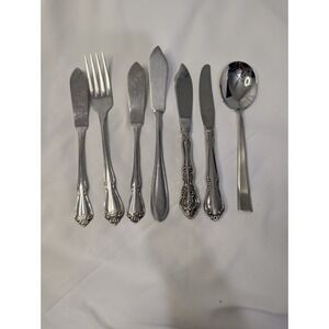 7 Assorted  Stainless Flatware  Mismatched